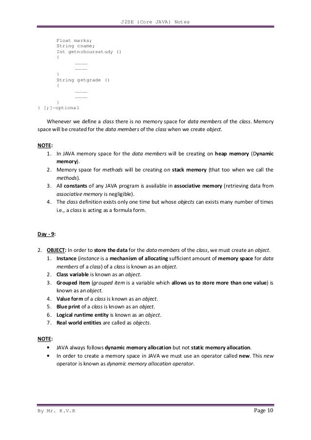 Kvr Java Notes Pdf